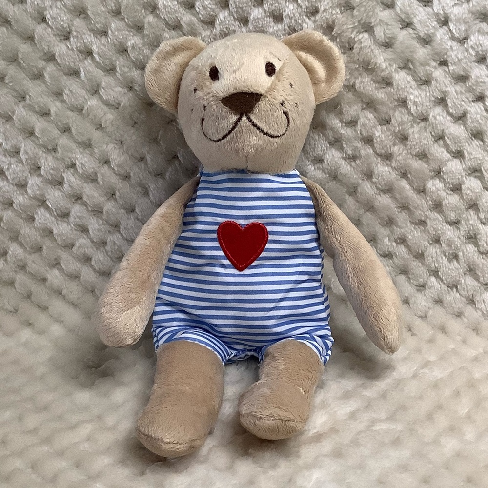 IKEA Fabler Björn Teddy in Blue Stripes Outfit With Heart